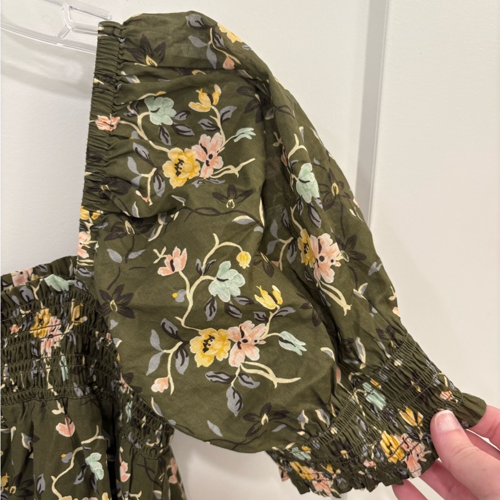 Tory Burch Smocked Floral Mini Dress Size Medium - Picture 12 of 15